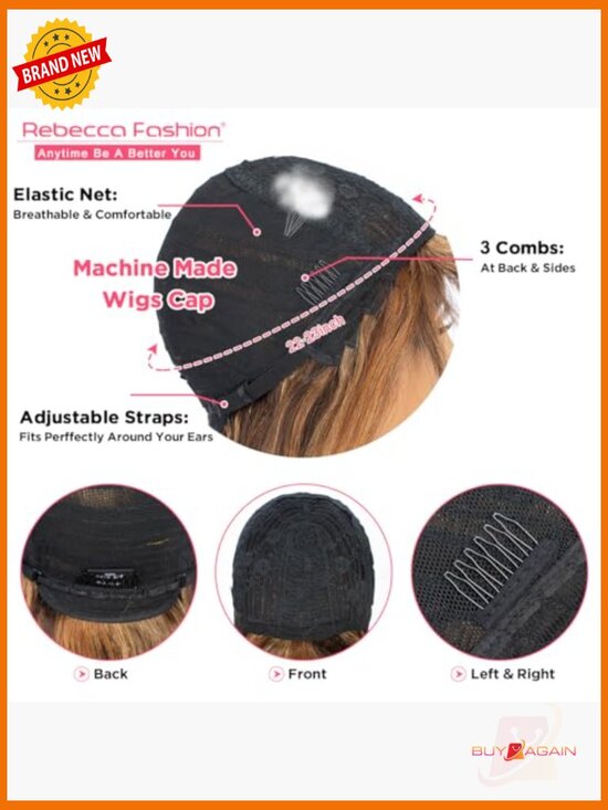 14 Inch Straight Wig with Bangs Human Hair Glueless Machine Made main image 6